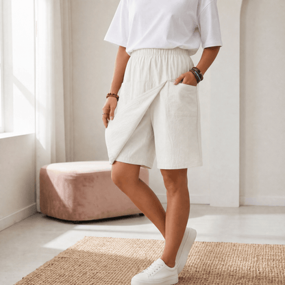 Soléva – Women's Wrap-Front Skort with Hidden Shorts