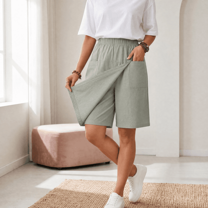 Soléva – Women's Wrap-Front Skort with Hidden Shorts