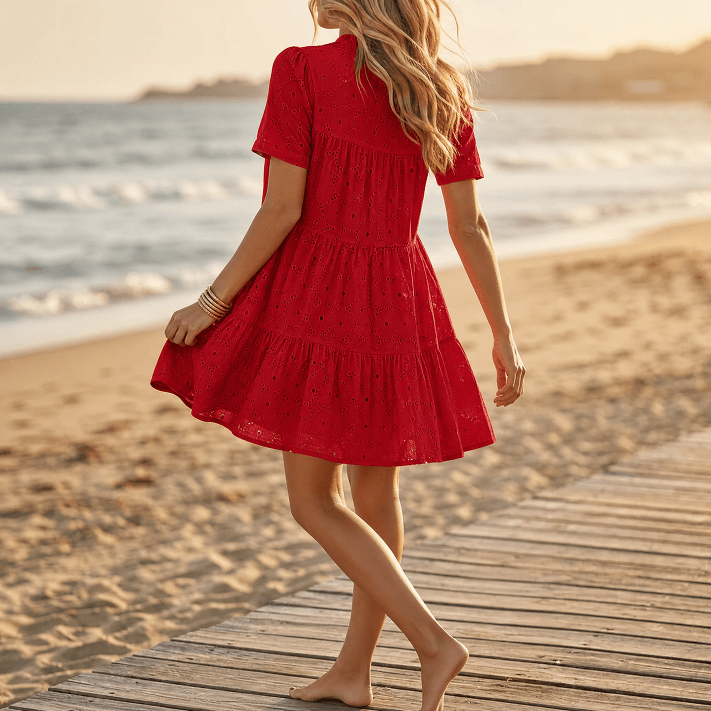 Solenne – Cotton Eyelet Summer Dress