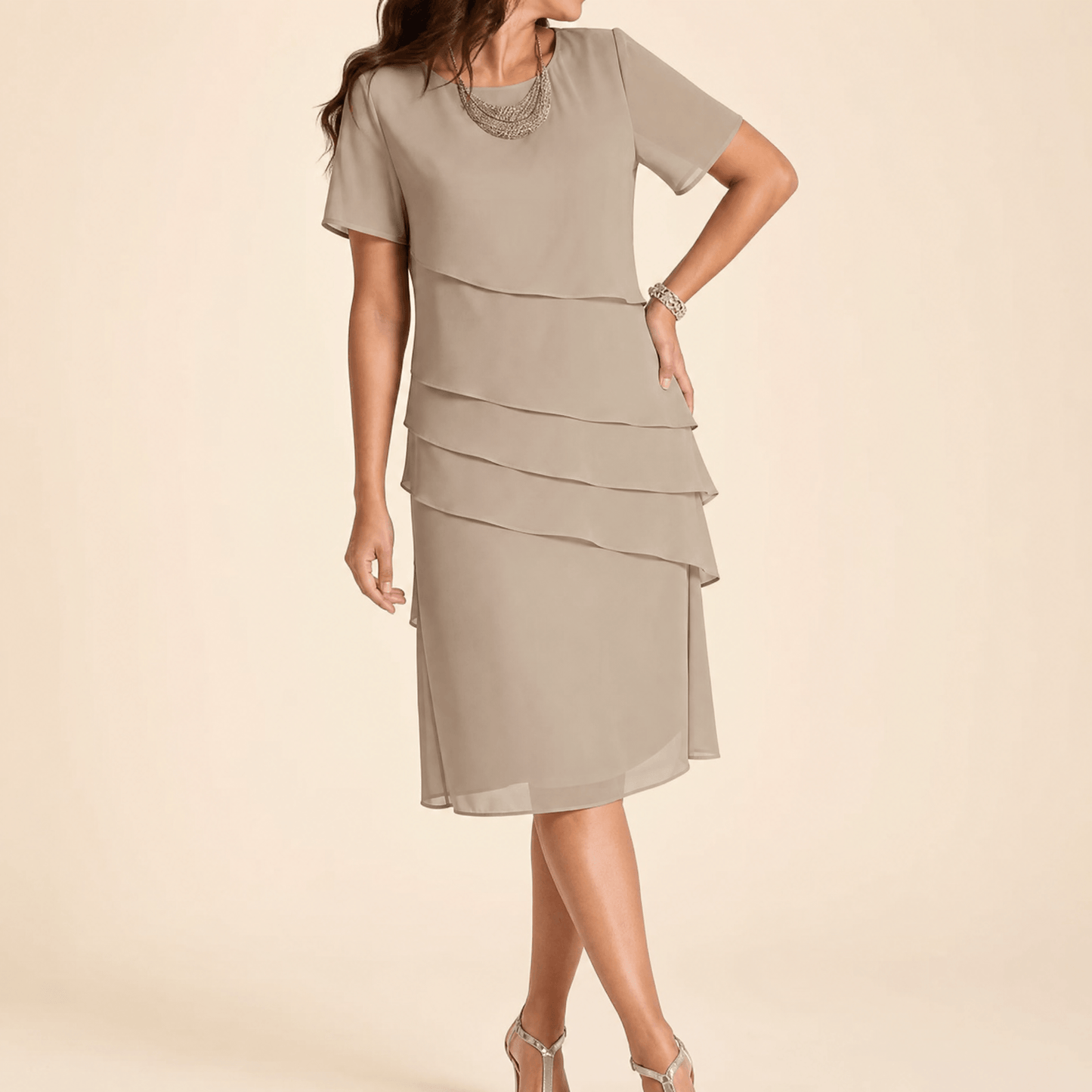 Velara – Women's elegant ruffle midi dress
