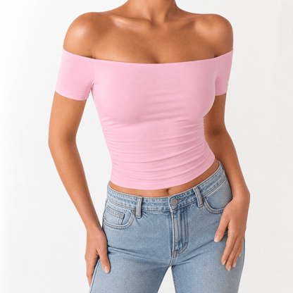 Velora – Women's Off-Shoulder Slim-Fit Top
