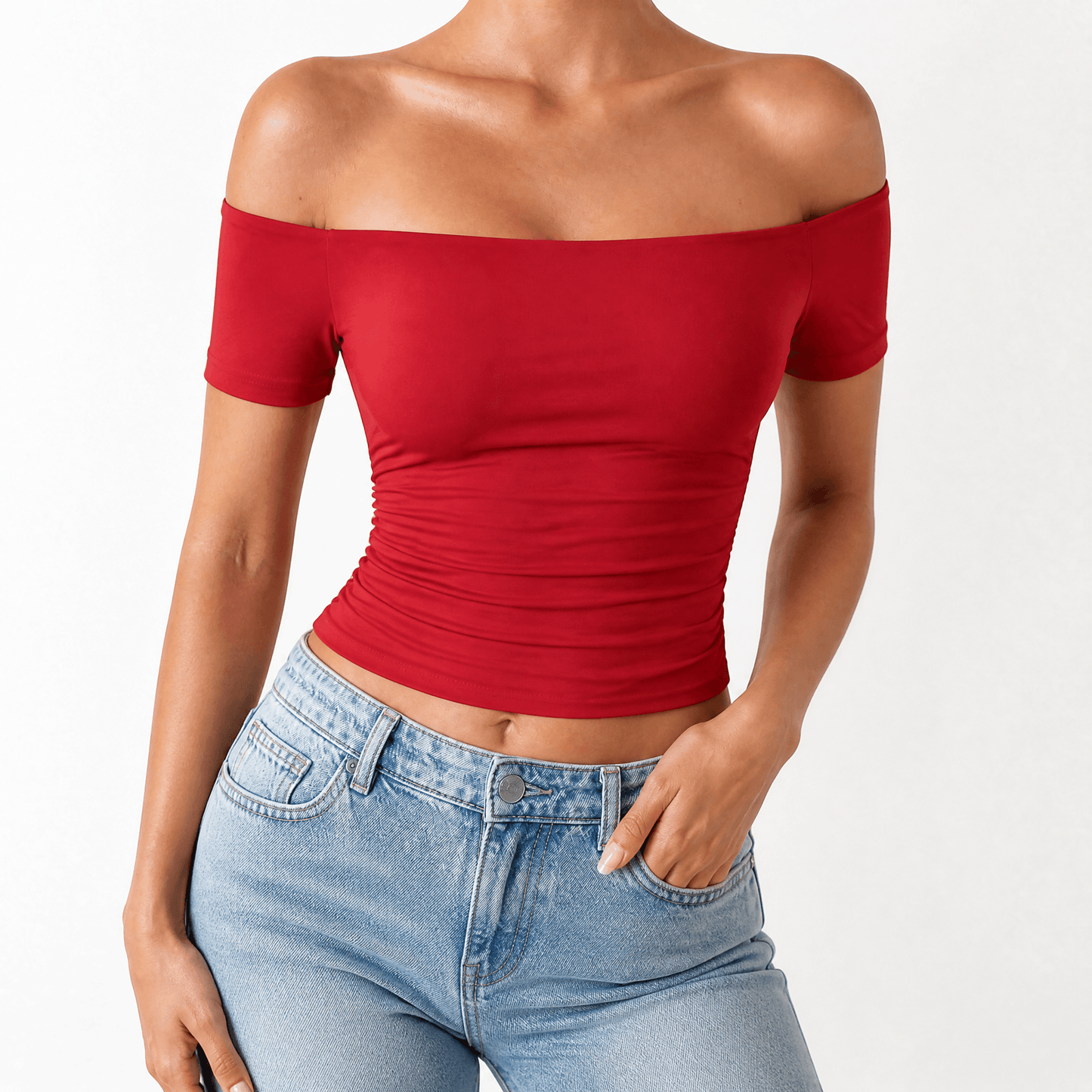 Velora – Women's Off-Shoulder Slim-Fit Top