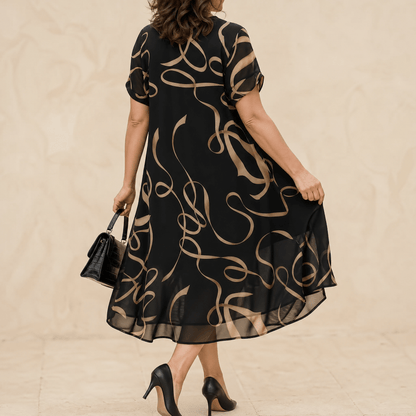 Vivara – Flowing Chiffon Midi Dress for Women
