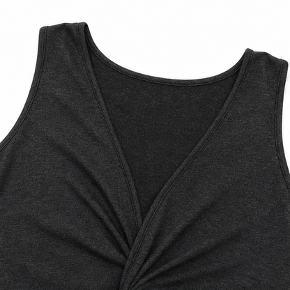 Vivelyn – Twist-Front V-Neck Tank Top for Women, Soft Flowy Empire-Waist Sleeveless Top