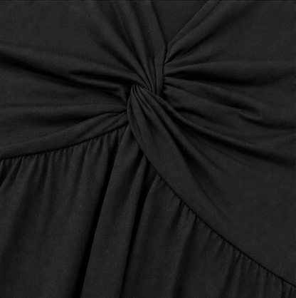 Wearbella – Plus Size V-Neck Twist Front Flutter Sleeve Dress with Pockets